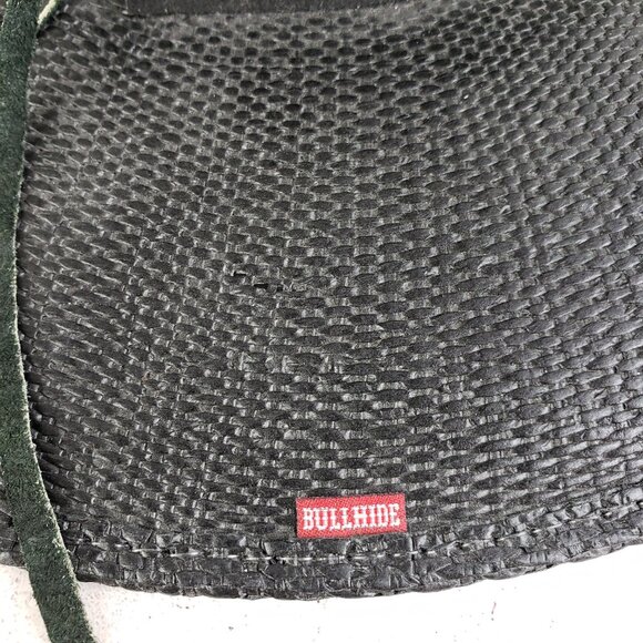 Bullhide Vintage Straw Cowboy Hat Western Black Enameled Concho Detail size M - Picture 11 of 13